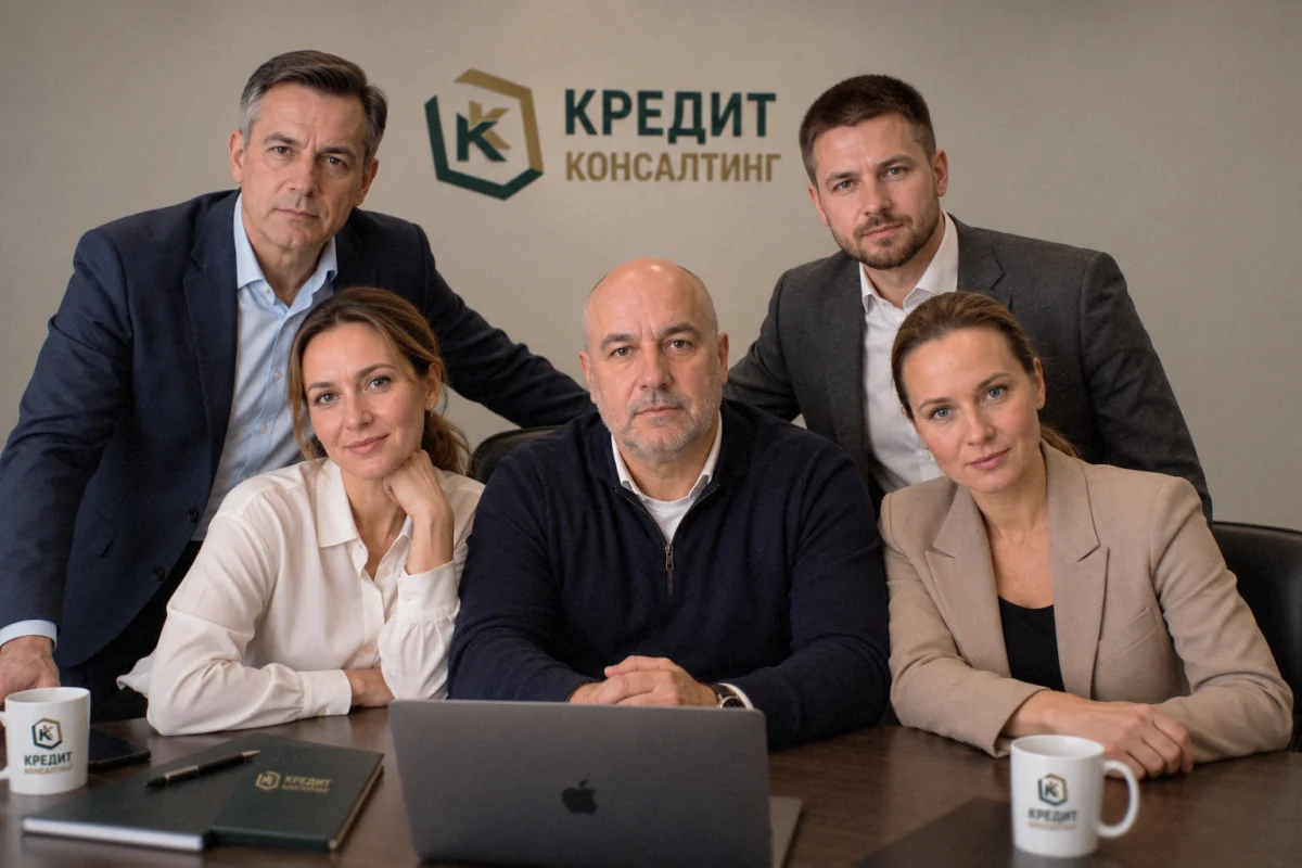 Команда компании «Кредит Консалтинг» в офисе в Москве у метро Пражская